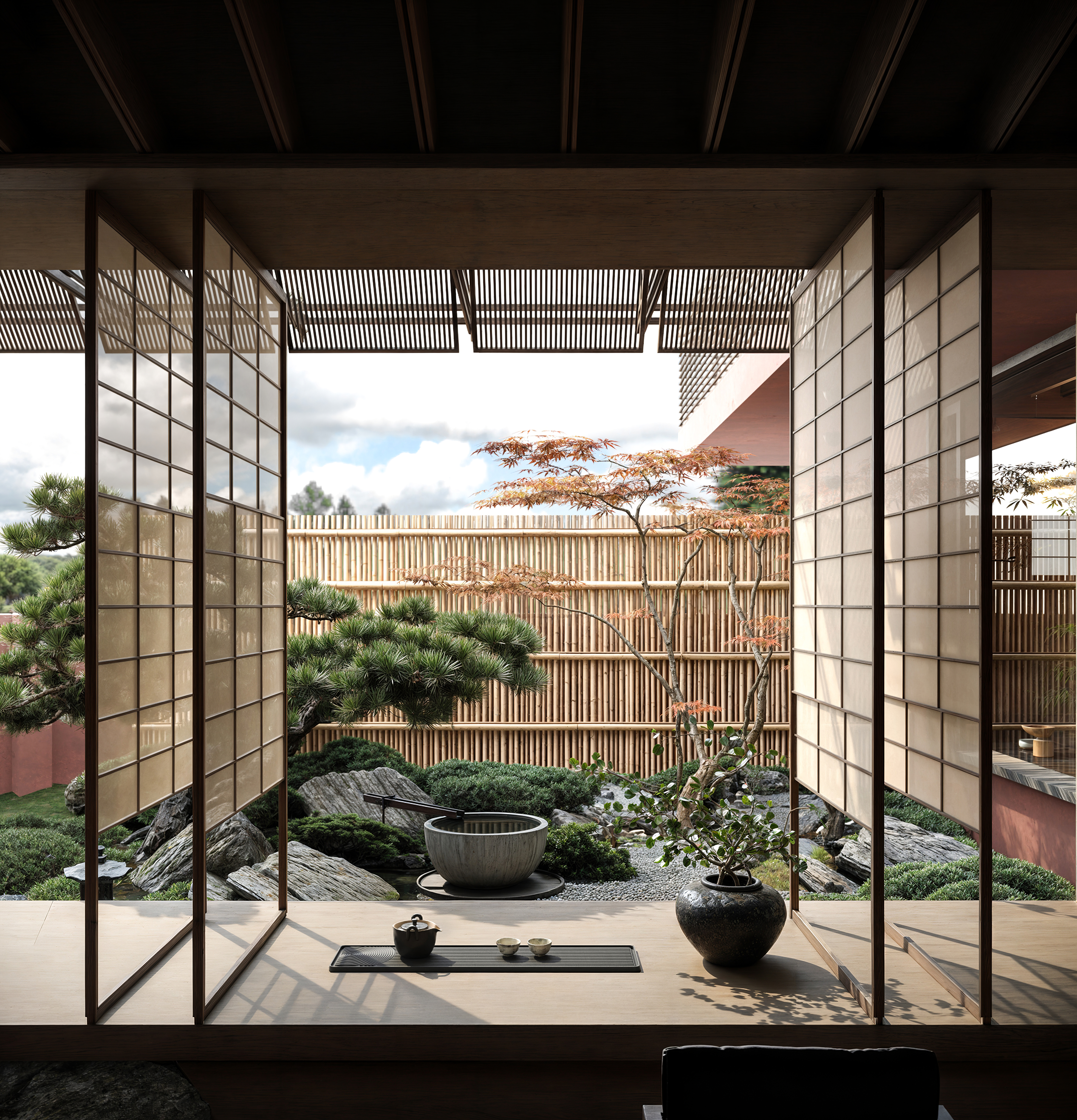 钢铁与桧木的对话空间设计-3