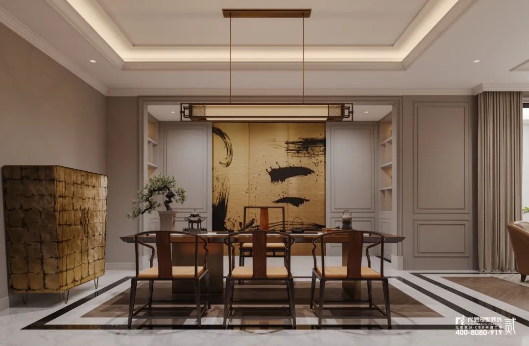 尚层作品 | 760㎡鲁能钓鱼台美高梅，现代法式的色彩碰撞，独一无二的家居氛围！-30