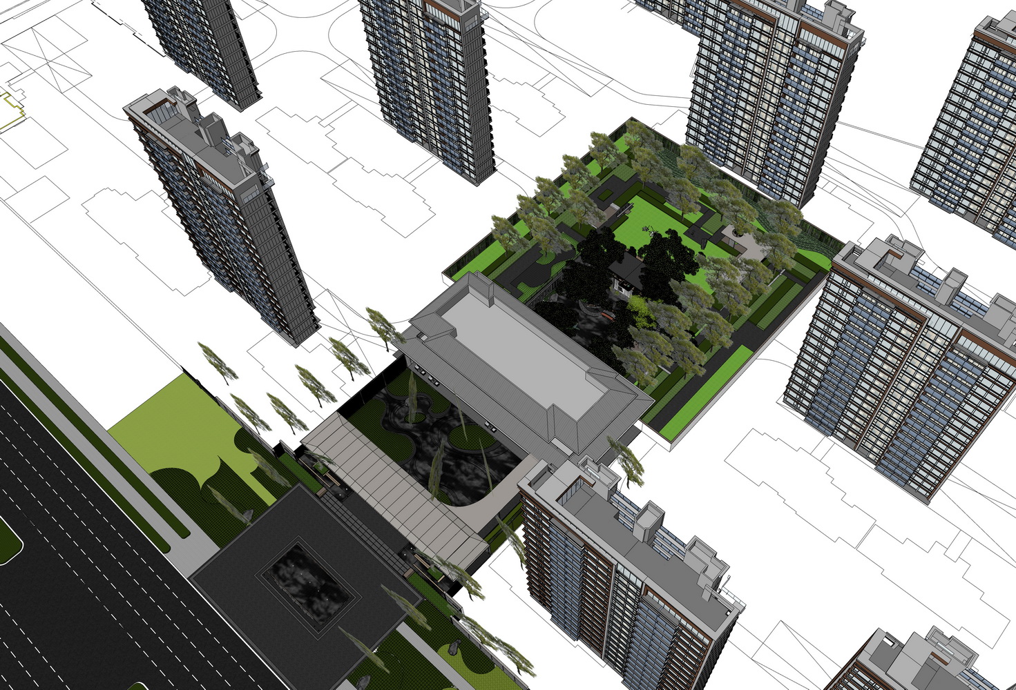 中建悦府大区景观SU模型-6