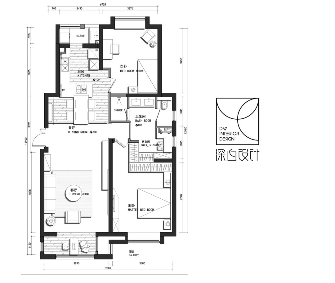 深白空间|| 五口之家静谧玉楼设计-50