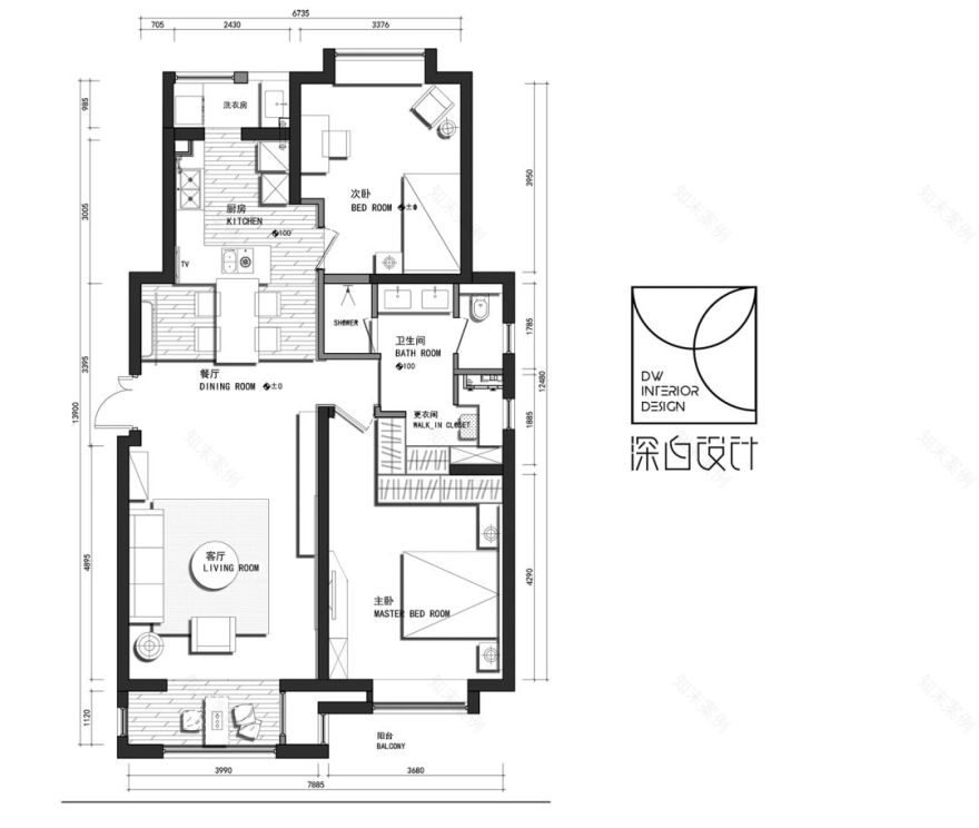 深白空间|| 五口之家静谧玉楼设计-50