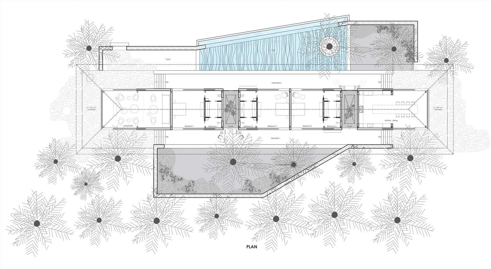 绿林之境 · 现代石 Glass 屋丨印度丨SPASM Design Architects-12