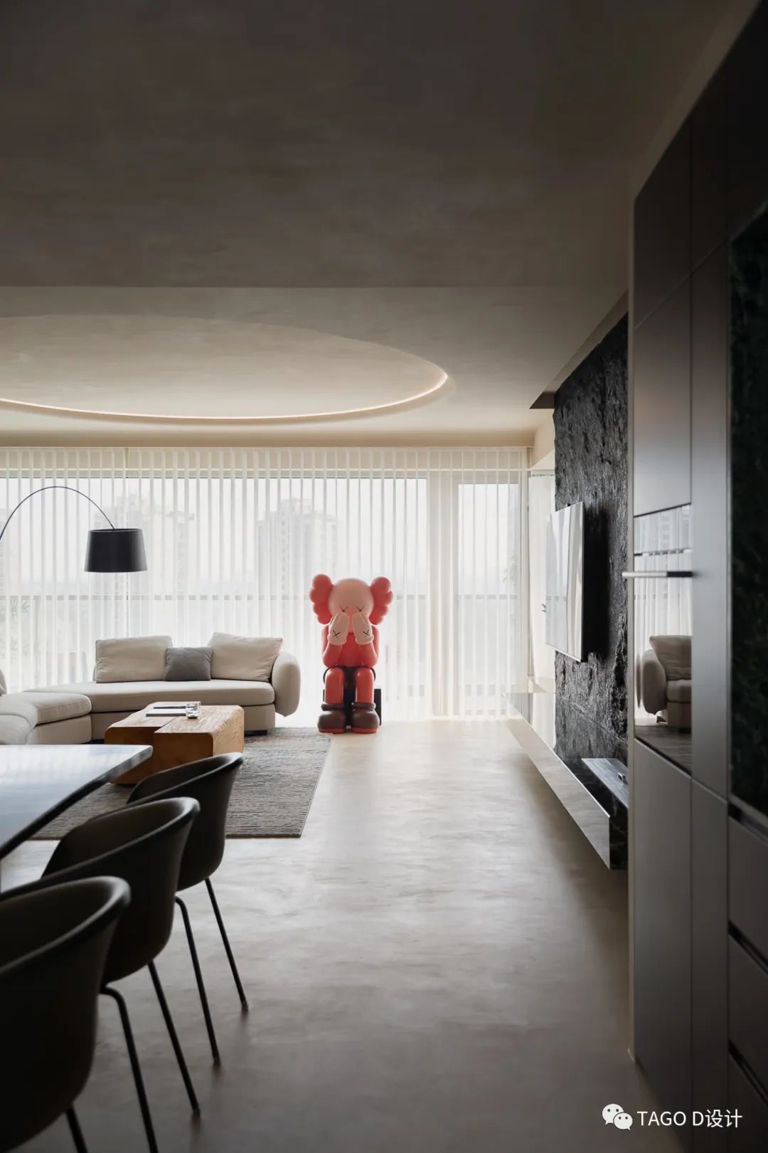 杭州君临天下极简诧寂风格大平层设计丨中国杭州丨浙江天工装饰工程有限公司 TAGO D 设计工作室-35