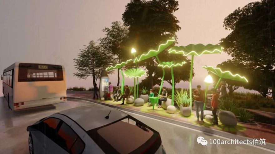 浙江嘉兴“南湖荷驿” | 绿色环保的公交车站设计-35