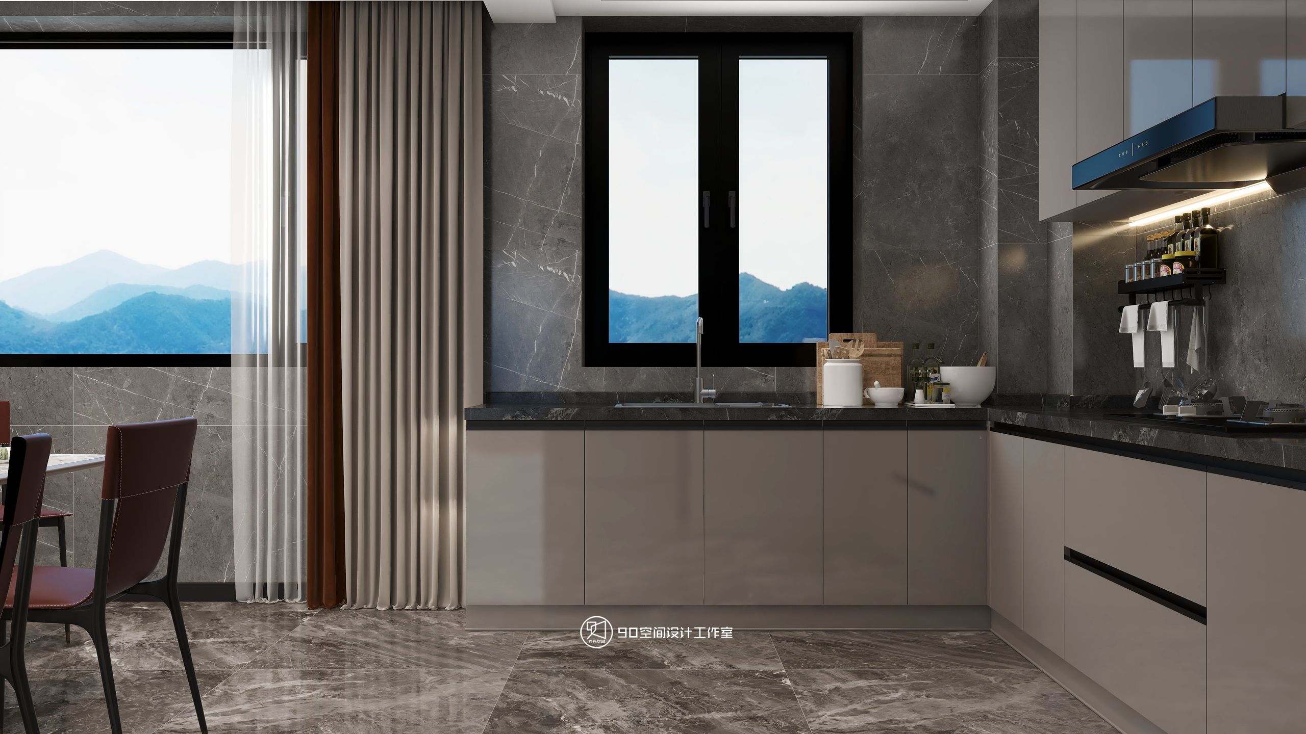 189㎡轻奢复式住宅设计丨90 空间设计-18