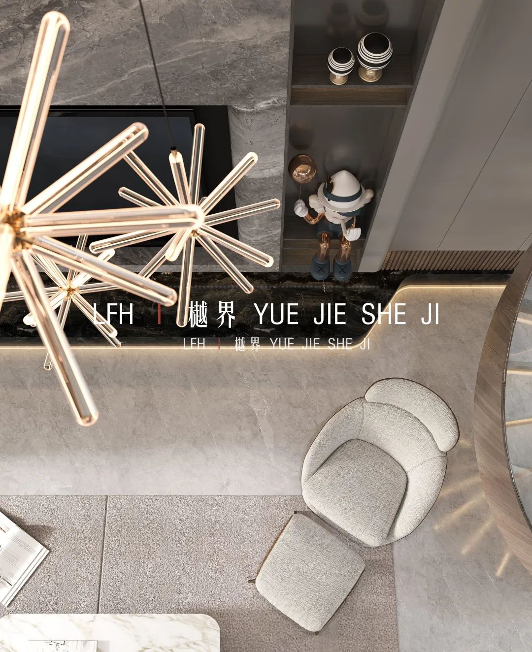 金谷苑现代轻奢复式设计丨LFH·樾界设计工作室-2