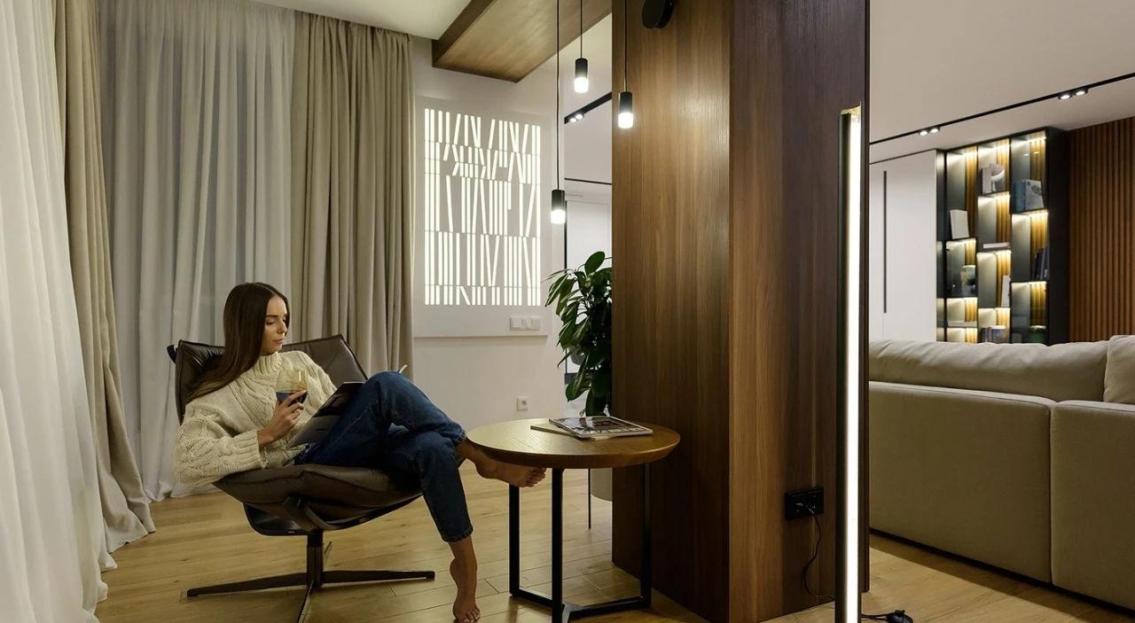 乌克兰98㎡现代风公寓设计，角落空间这样设计太实用了！-27