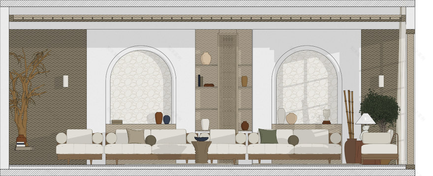 WABI SABI是源自日本美学概念侘寂,MAJLES是阿拉伯语,意为集会、会议室 ,因此整体可翻译为侘寂集会室 丨沙特阿拉伯利雅得丨Vacci Studio-11