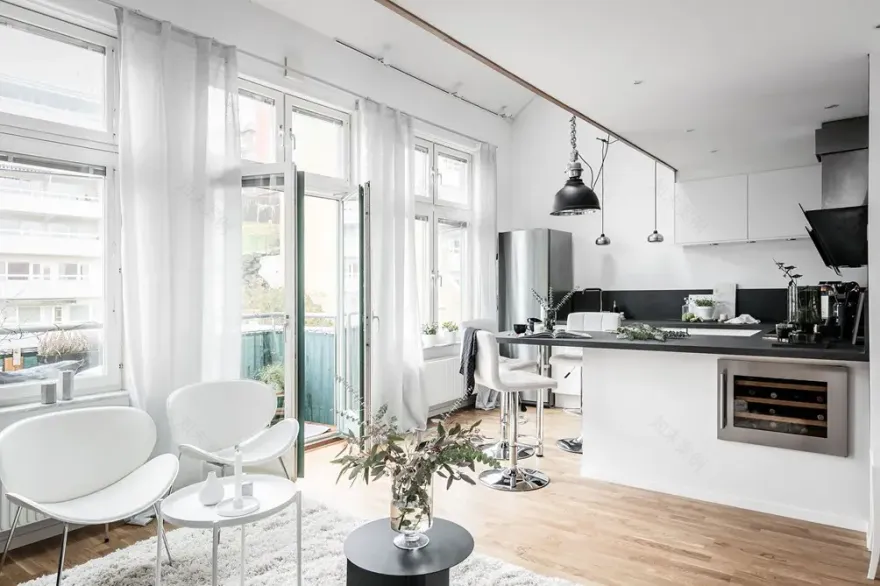 开放式设计展现 61 平米空间魅力-3