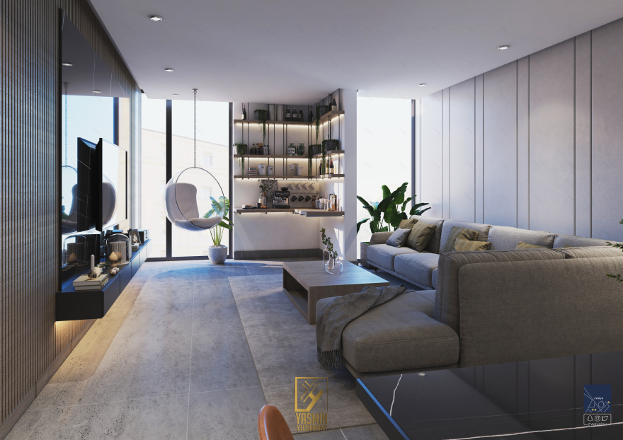 当代小公寓设计(橄榄绿)丨yasminy.elsharawy-9