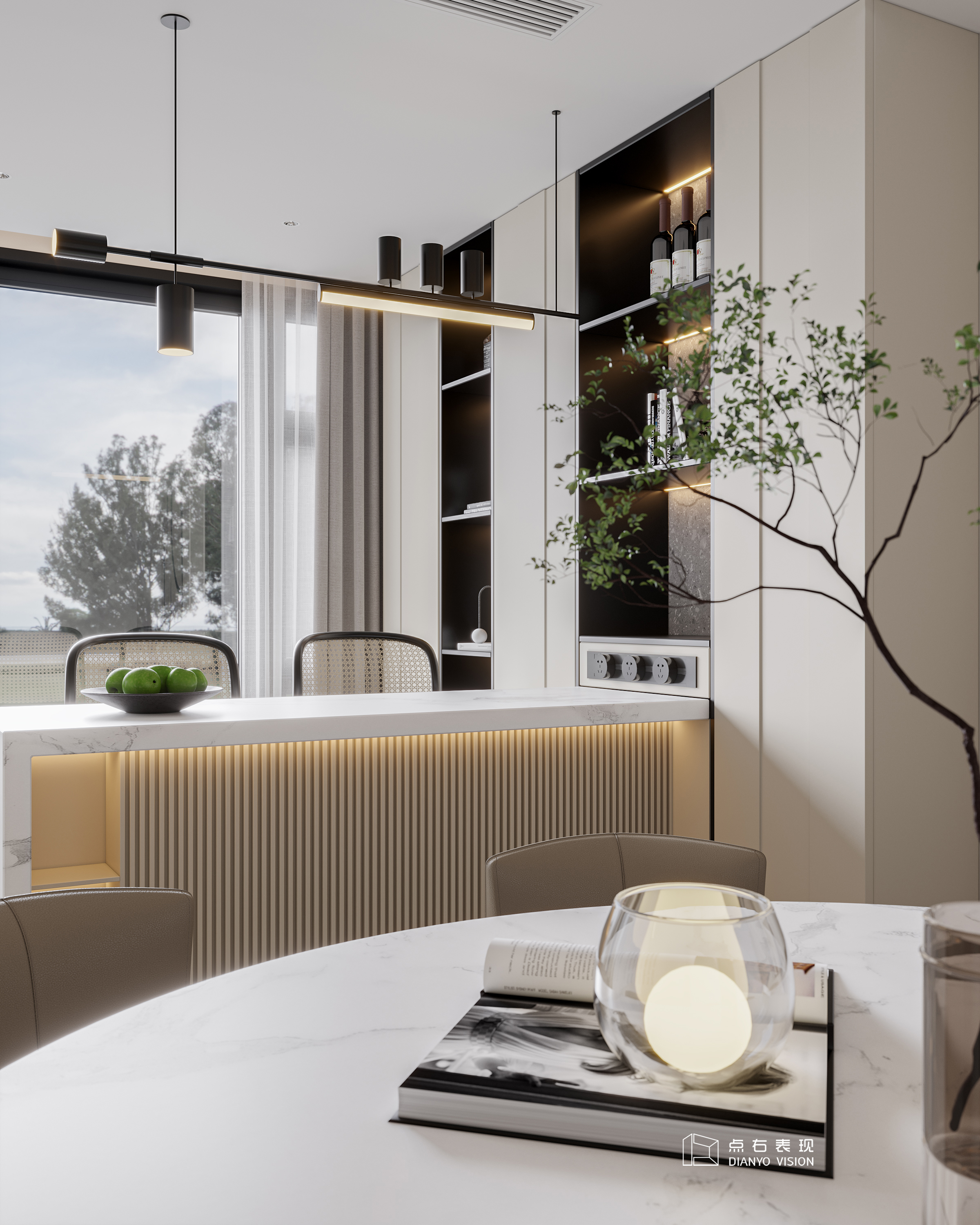 意式轻奢风格室内设计丨点右效果图表现-8