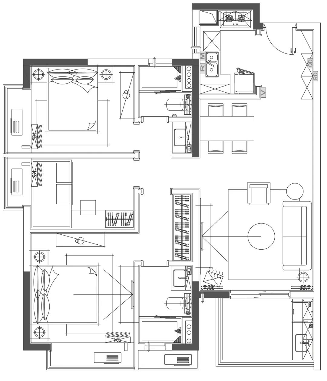 龙湖金地天曜城样板间 B1,C1 户型丨中国东莞丨元禾大千（软装）,深圳市意巢空间设计有限公司（硬装）-27