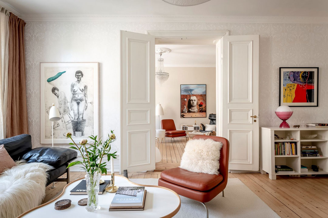 色彩斑斓的瑞典公寓 | 现代艺术装点生活空间-15