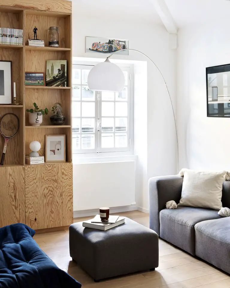 巴黎 50 平米极简双层公寓,蓝色调搭配惊艳设计-2