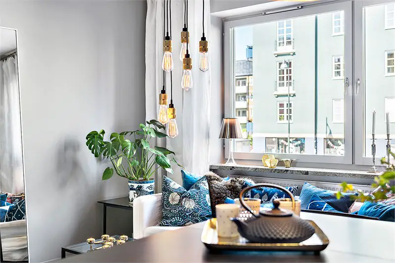 蓝色调的瑞典风格小户型设计-5