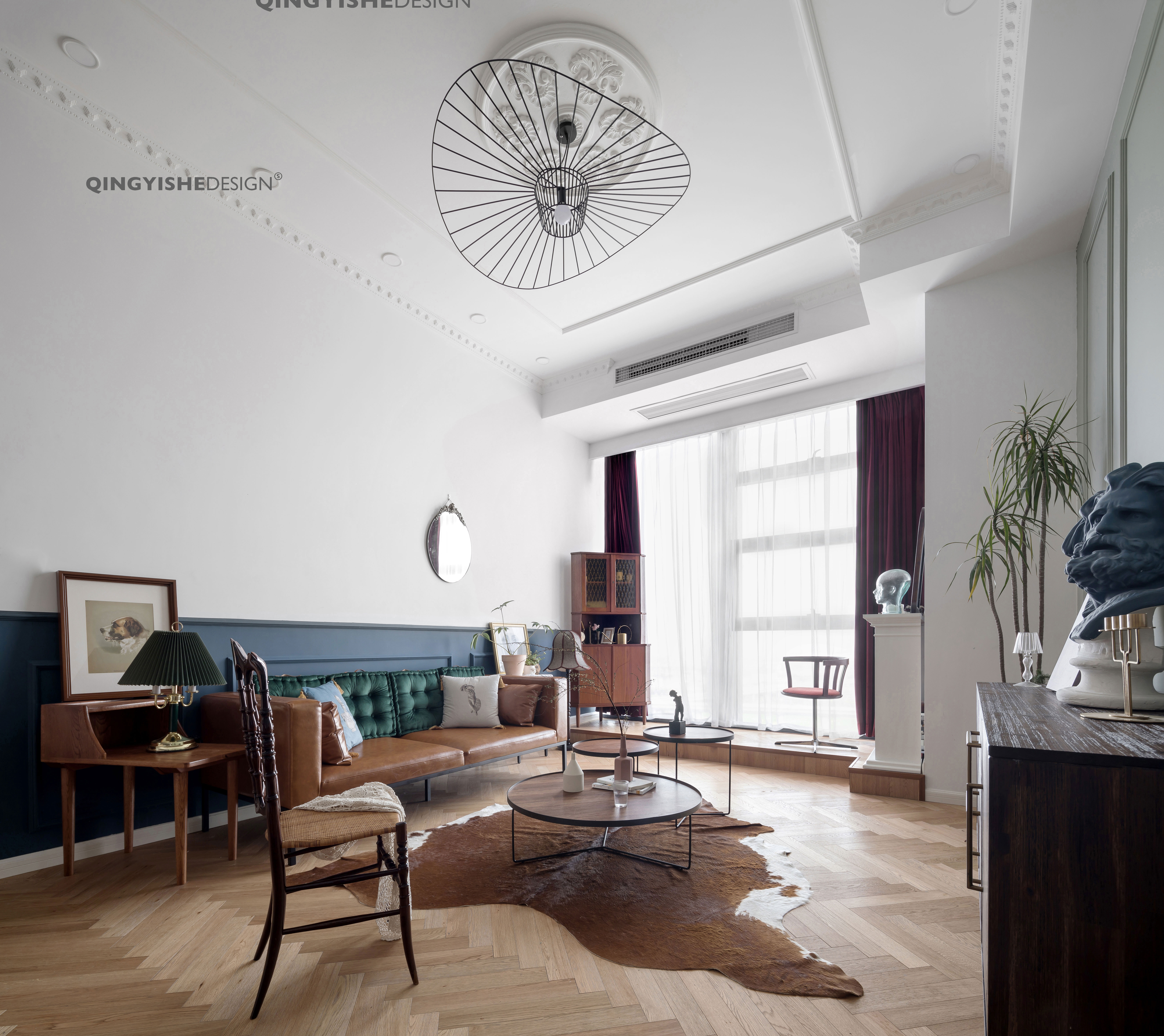 双层复古豪宅 | 层高利用与中古元素的魅力结合-7