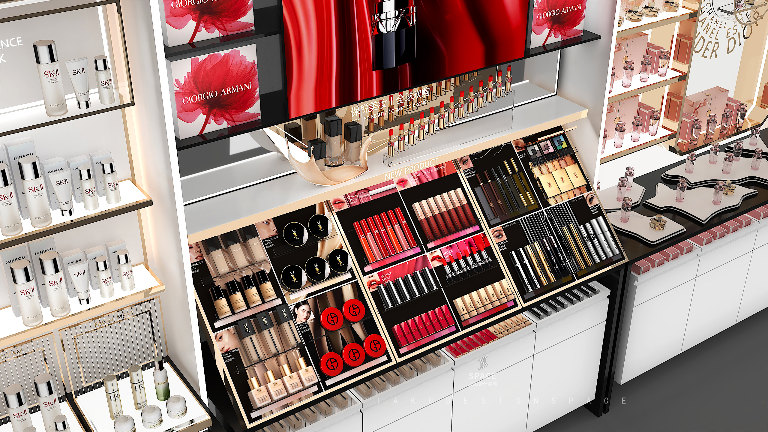 美妆进口品背柜设计-11