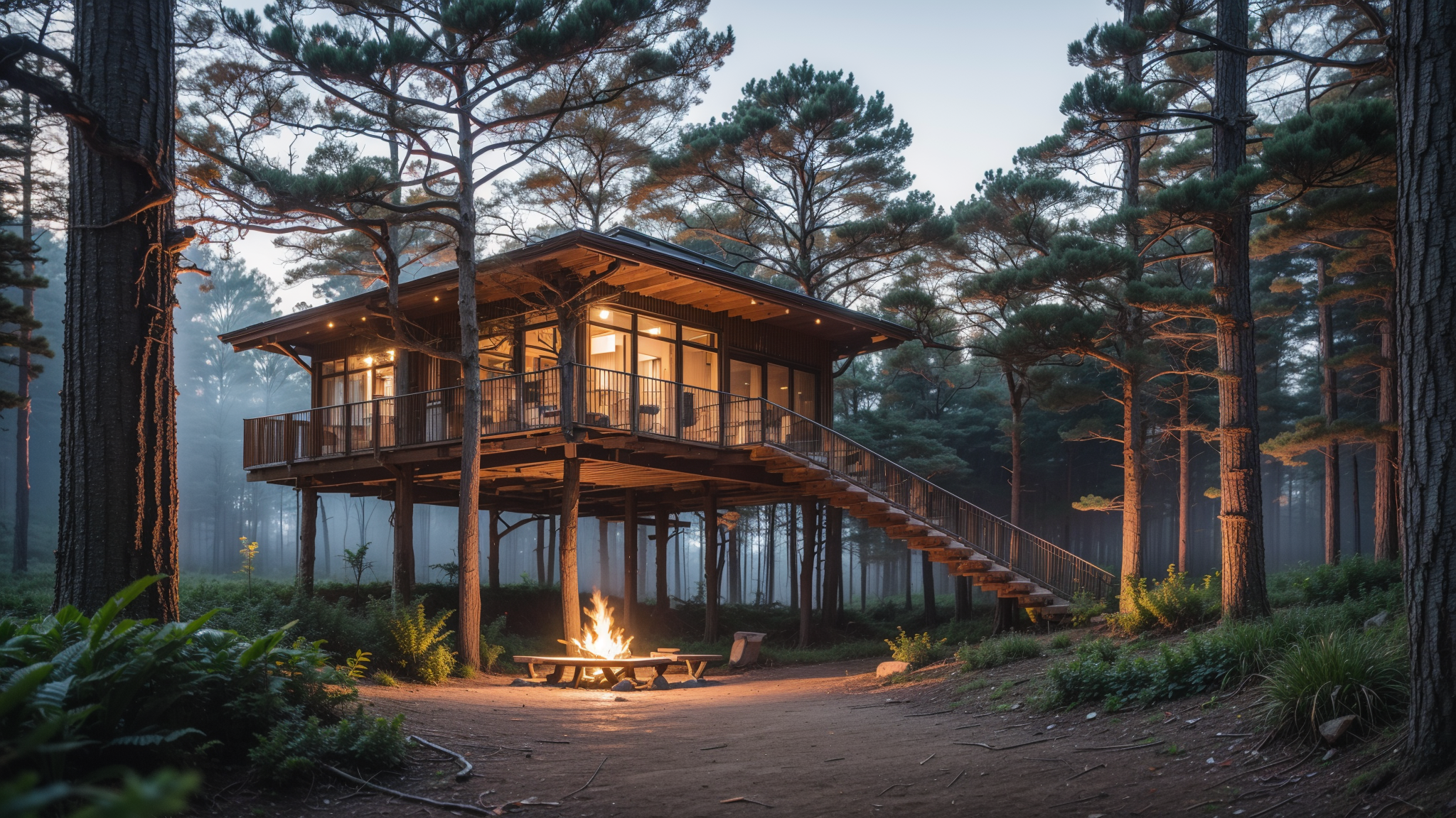 AI创意设计50-树屋篝火-6
