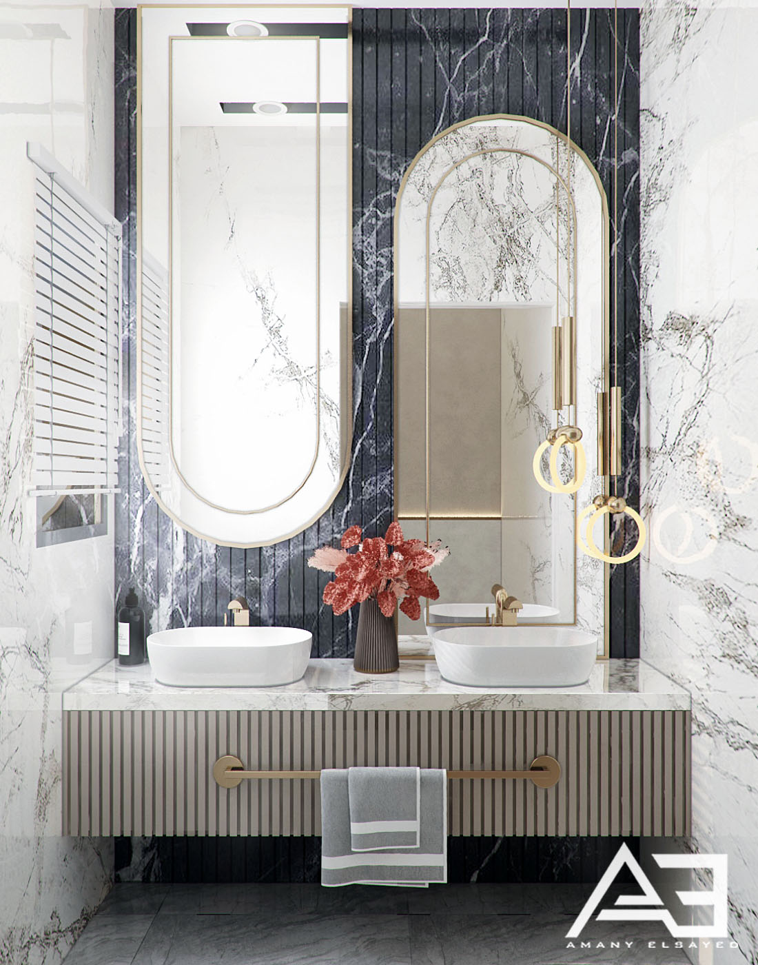 现代化带卫生间的客厅丨沙特阿拉伯丨AMANY ELSAYED-10