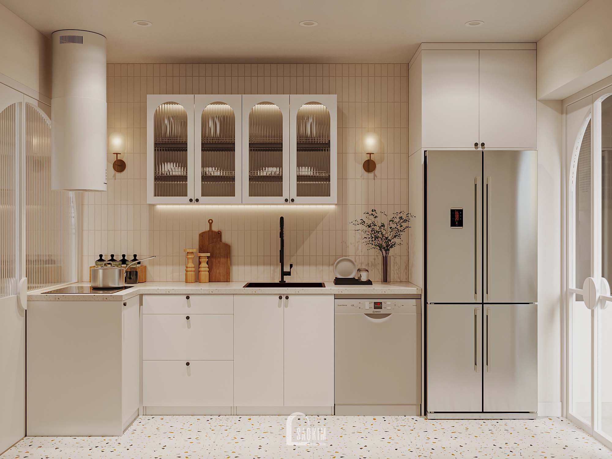 Korea Chic x Parisian style apartment Green Diamond-15