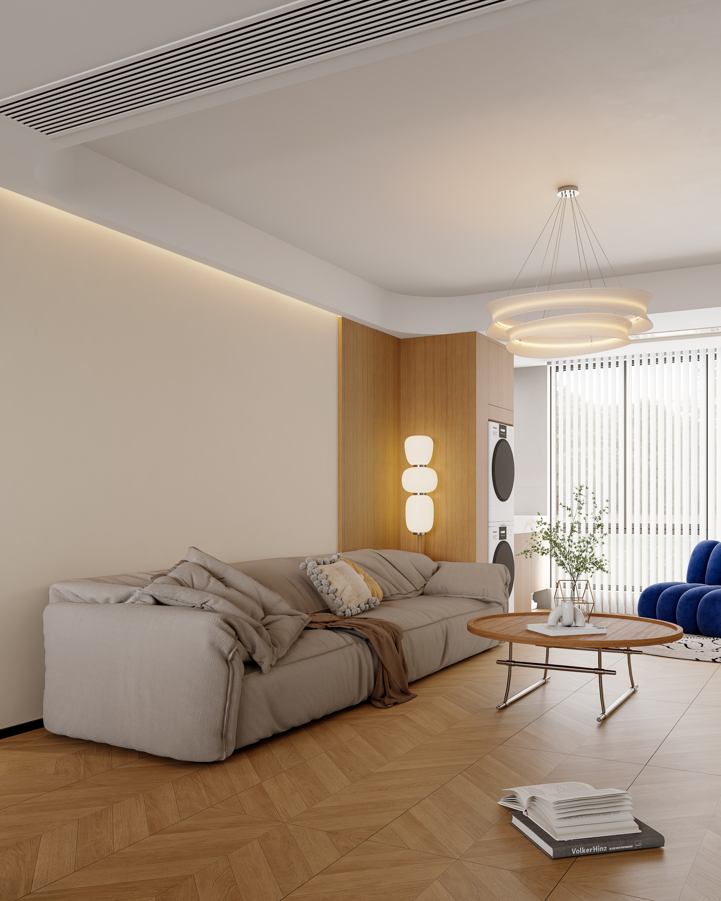 绘感视觉设计 | 中古原木风格客餐厅渲染-3