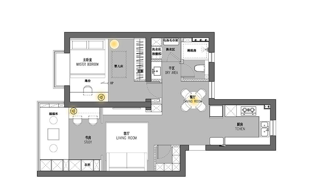 鸿鹄设计上海平层 | 多功能榻榻米书房++ 阳台,美观实用-28