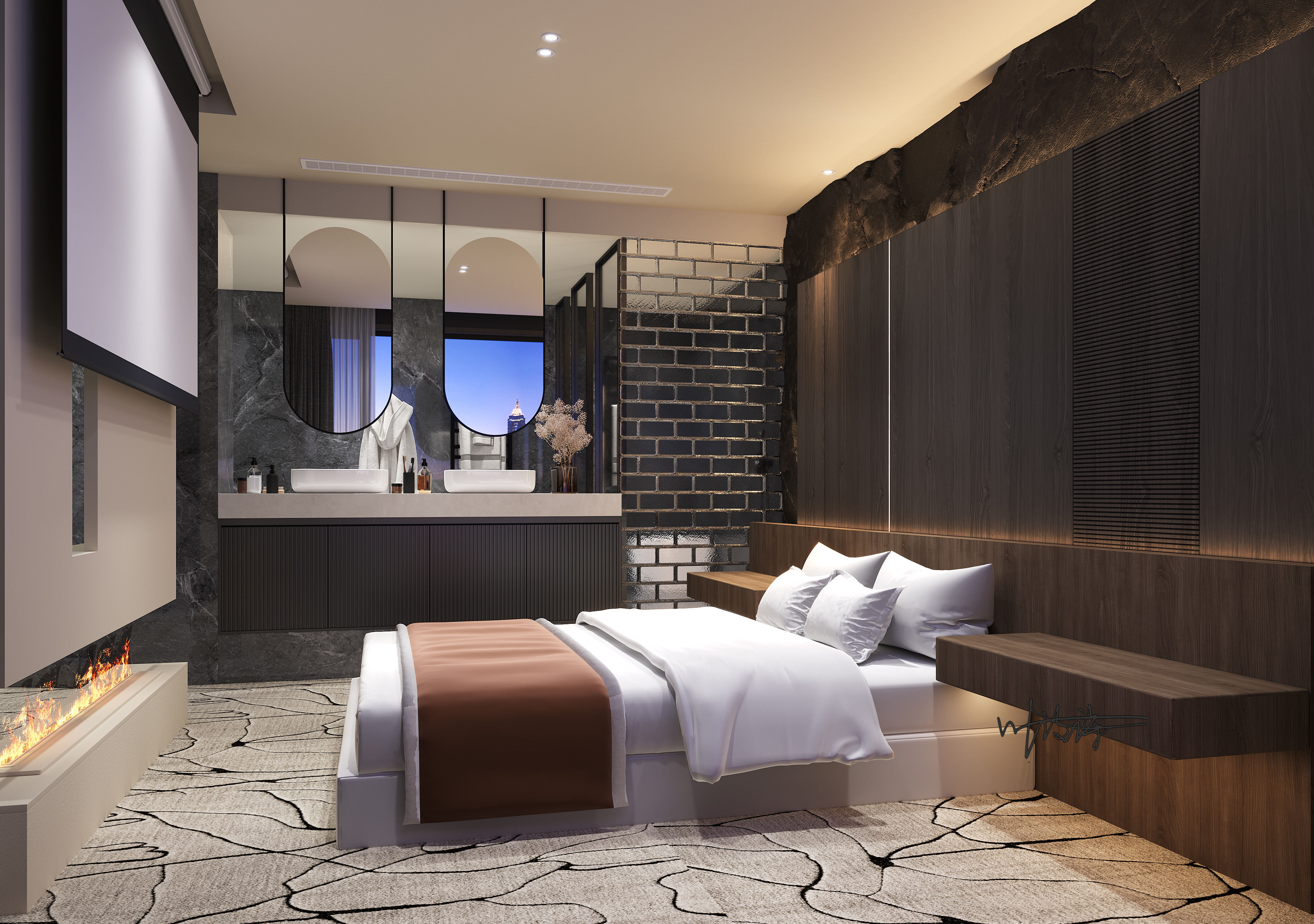 酒店设计|原木酒店客房，演绎简而不凡-2