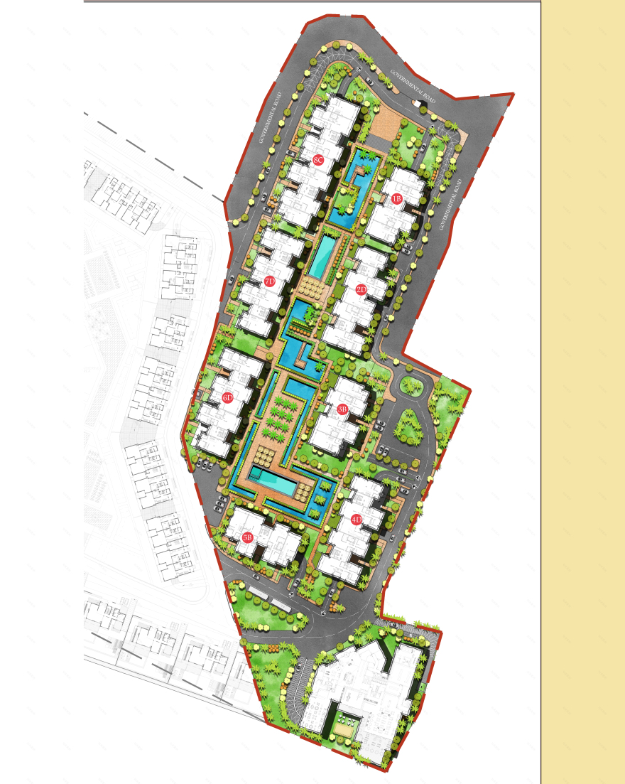 Luxurious compound masterplan, landscape design-4