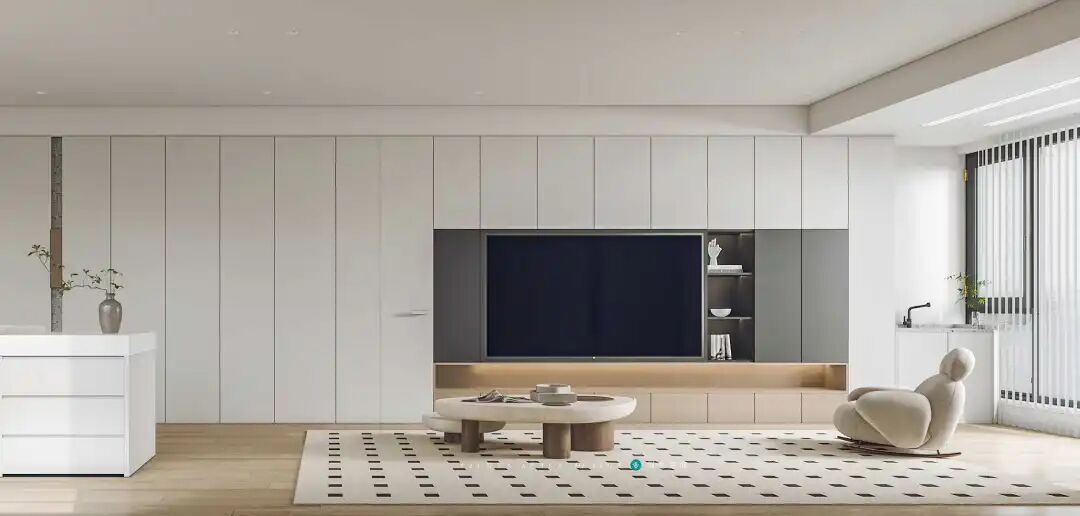 OriginalDesign|作品赏析|润府143平竖厅，原木与大白墙的碰撞，藏着收纳与美学的双重惊喜-35