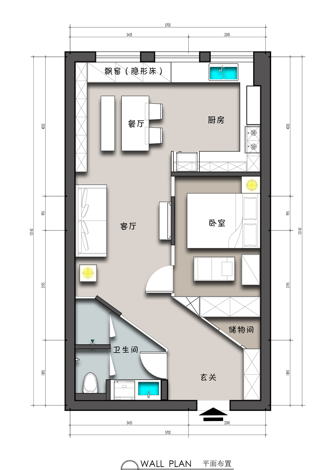 50㎡小户型变身100㎡空间-41