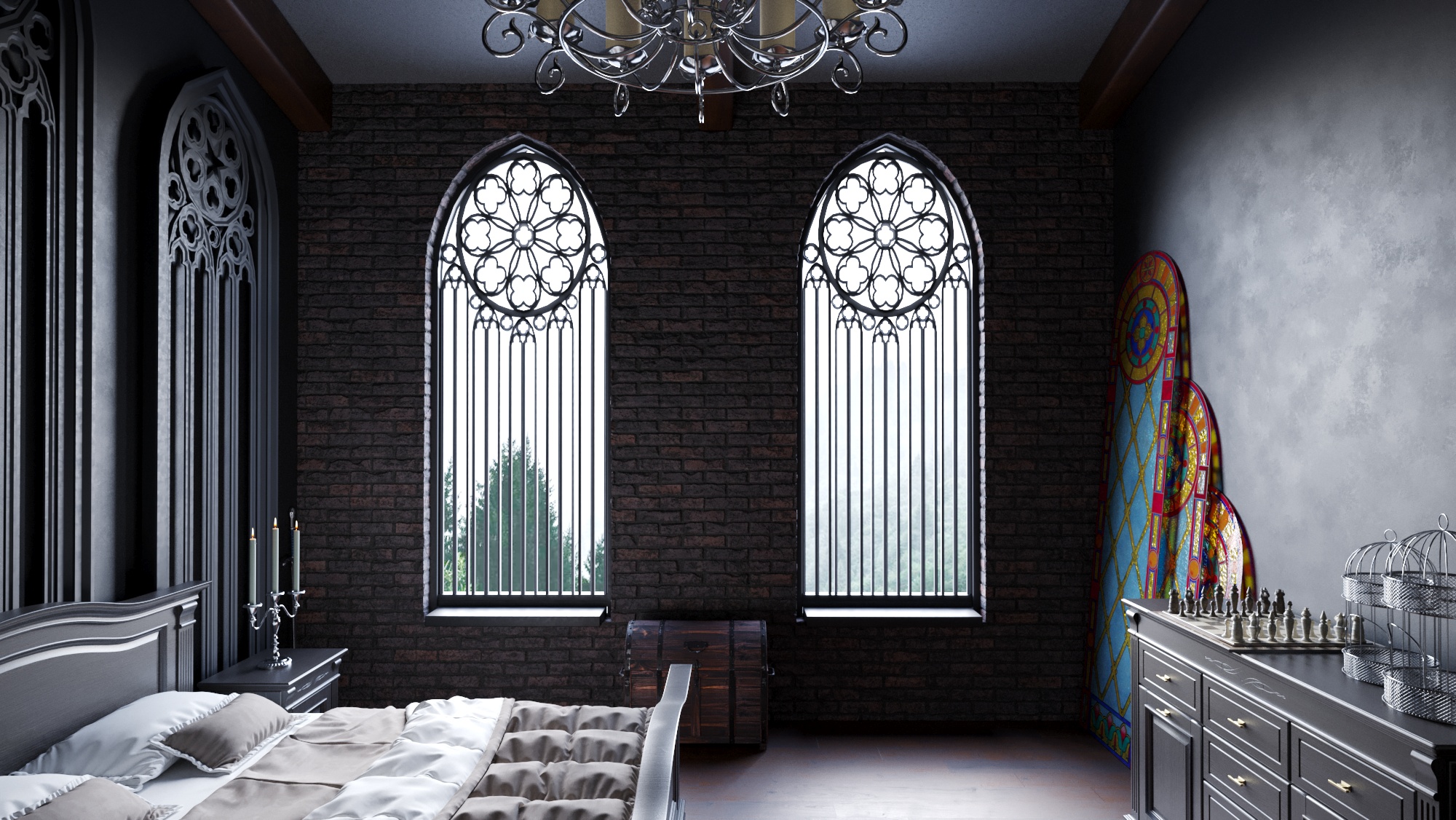 Современный интерьер в готическом стиле-2