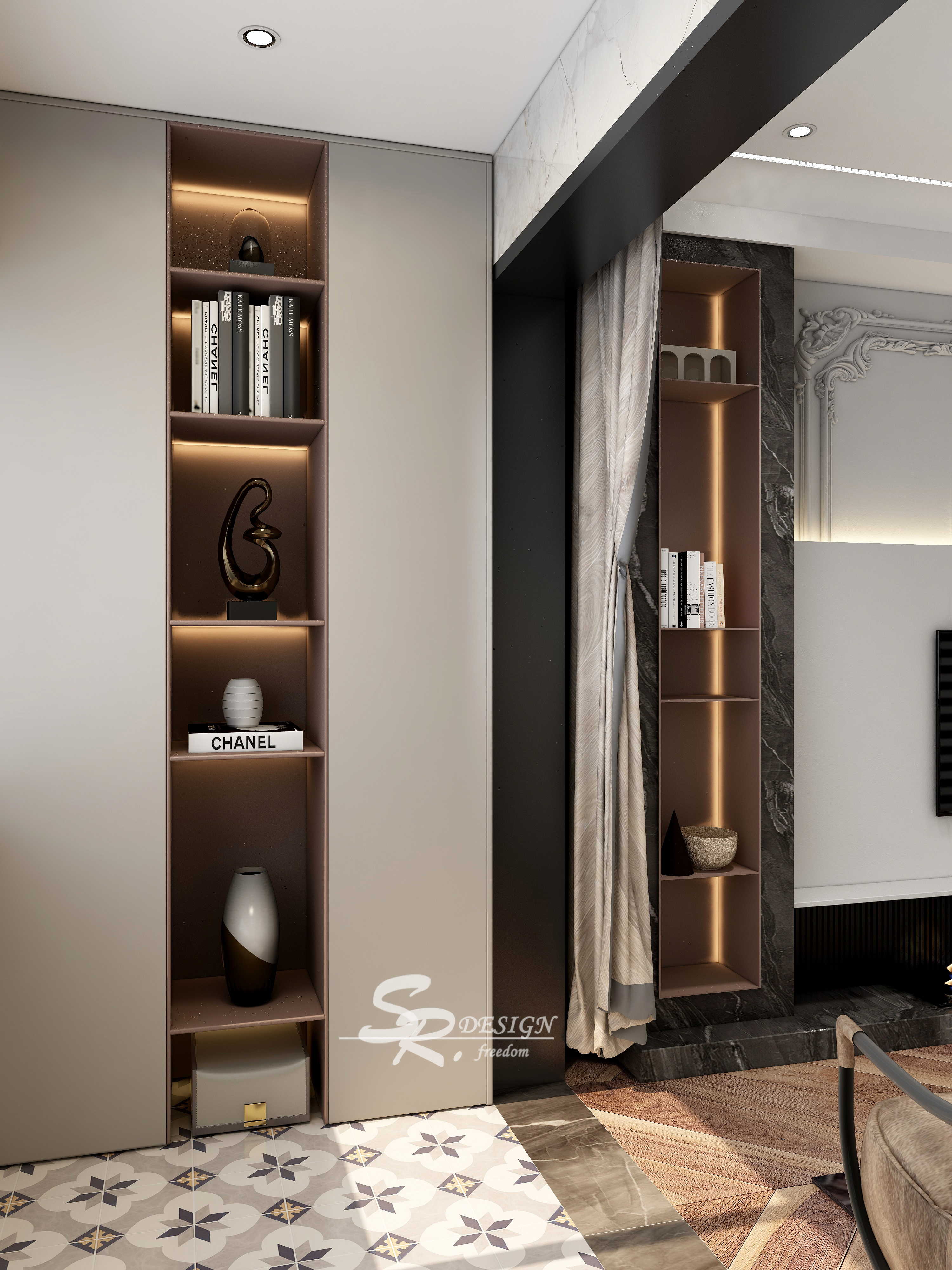 现代复古混搭风 · 96 平花繁设计样板间-24