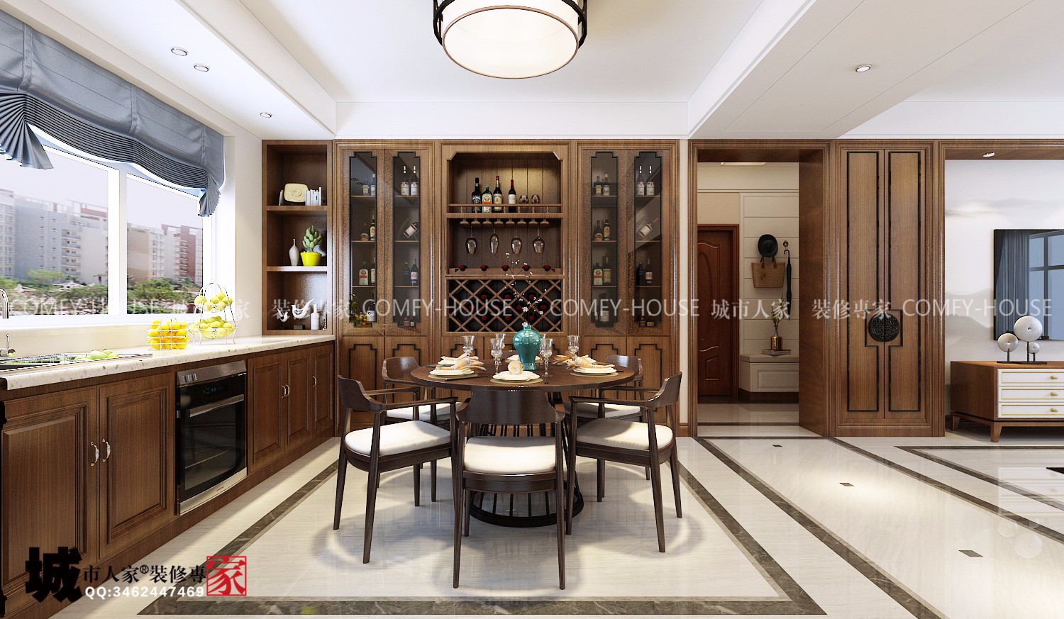 国华新经典169平米新中式风格装修效果图-8