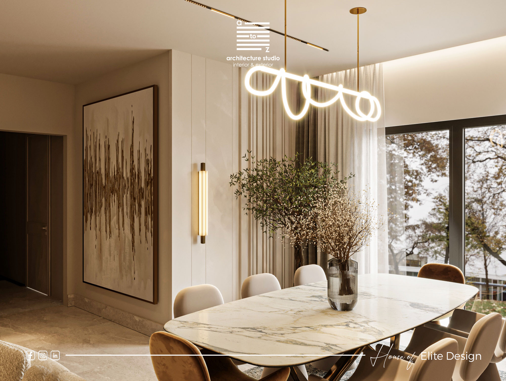 你提供的Lu·ury可能有误，推测正确的词是Luxury ，那么Luxury Modern Reception的翻译是奢华现代接待处 丨EgyptCairo丨A2Z Architects-15