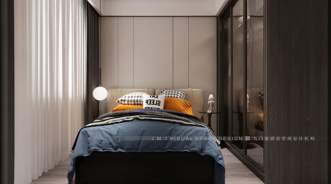 盛天华府 | 130㎡写意新中式家居,红蓝灰调绘诗意空间-25