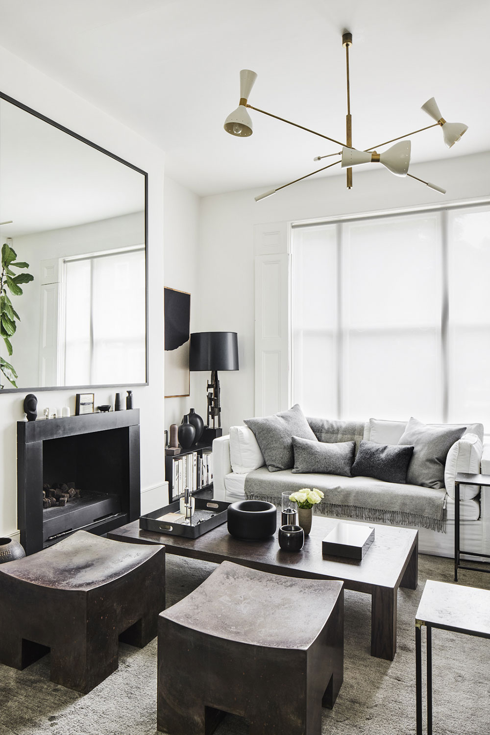 伦敦时尚黑白风格维多利亚式联排别墅-2