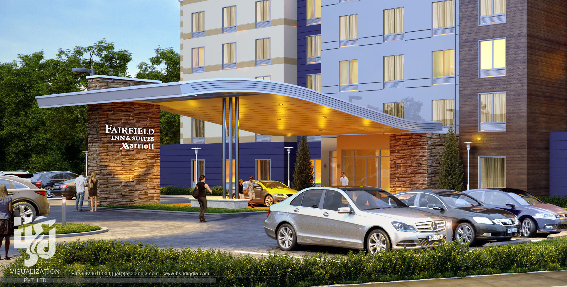 HS 3D 印度打造惊艳夜景商业建筑-2