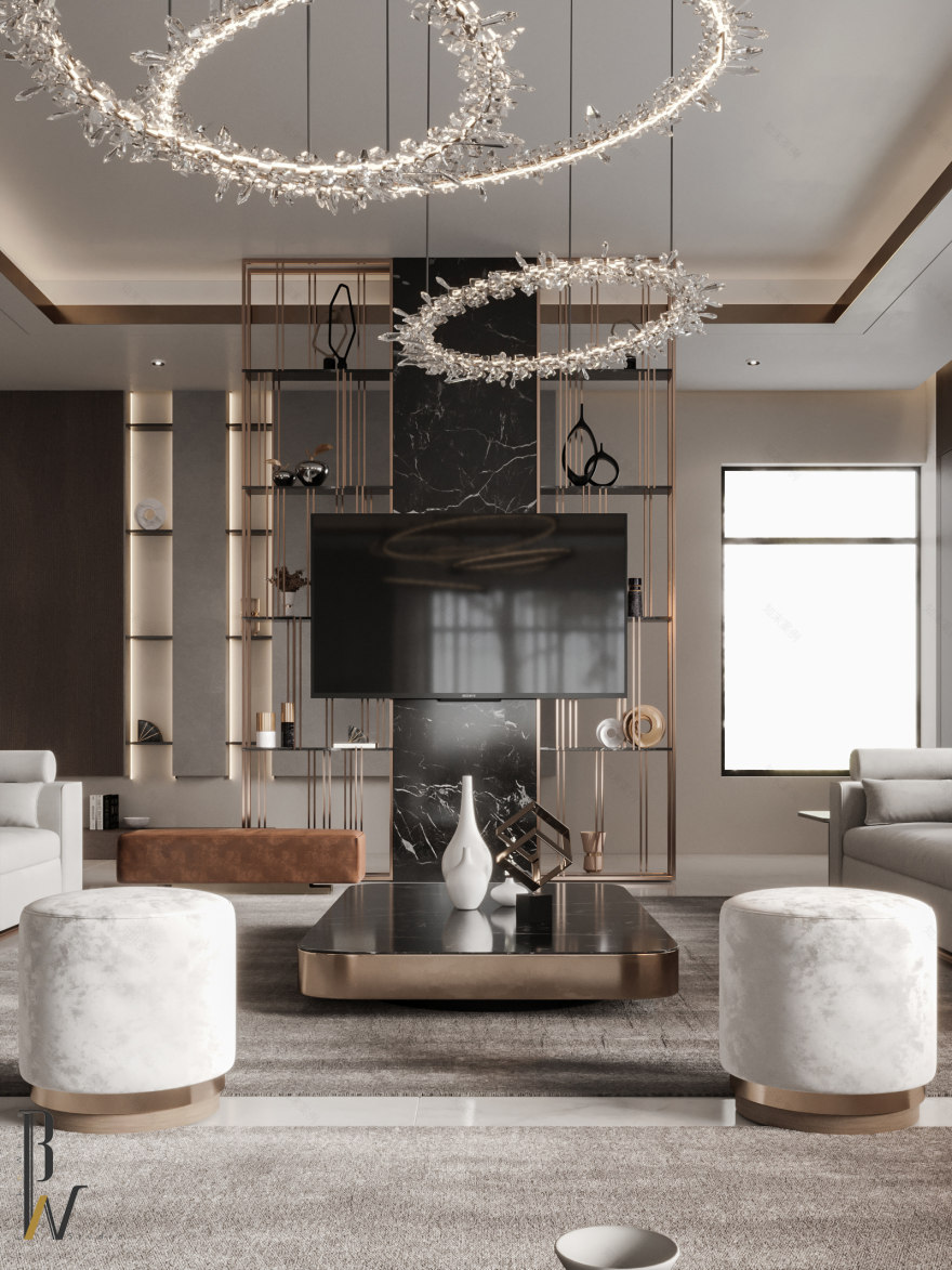 现代豪华大厅丨阿联酋丨Black N White-12