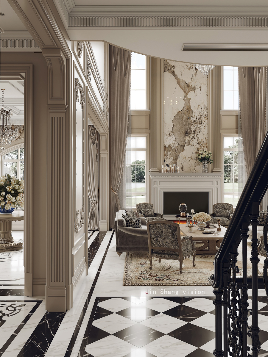 1000m²大宅 复古法式别墅豪宅 老板们看了都喜欢-8