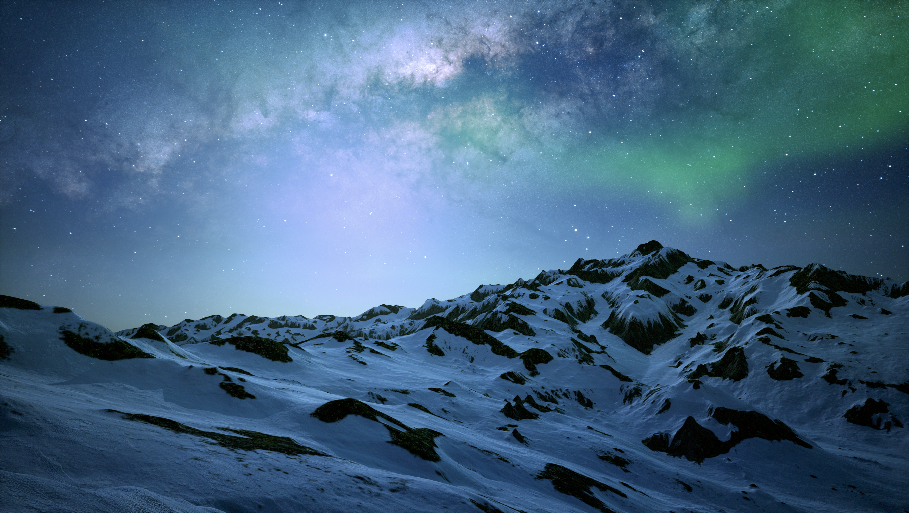 Snow Mountain Created in Gaea & Unreal Engine 5-3