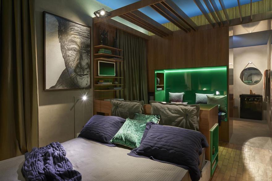 "巴西 Suíte Inverno Azul | 极简蓝色调的现代居家魅力"-1