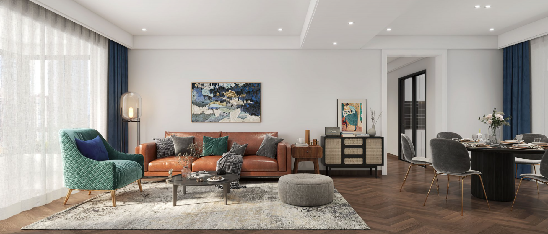 北欧风成熟范高级公寓设计-2