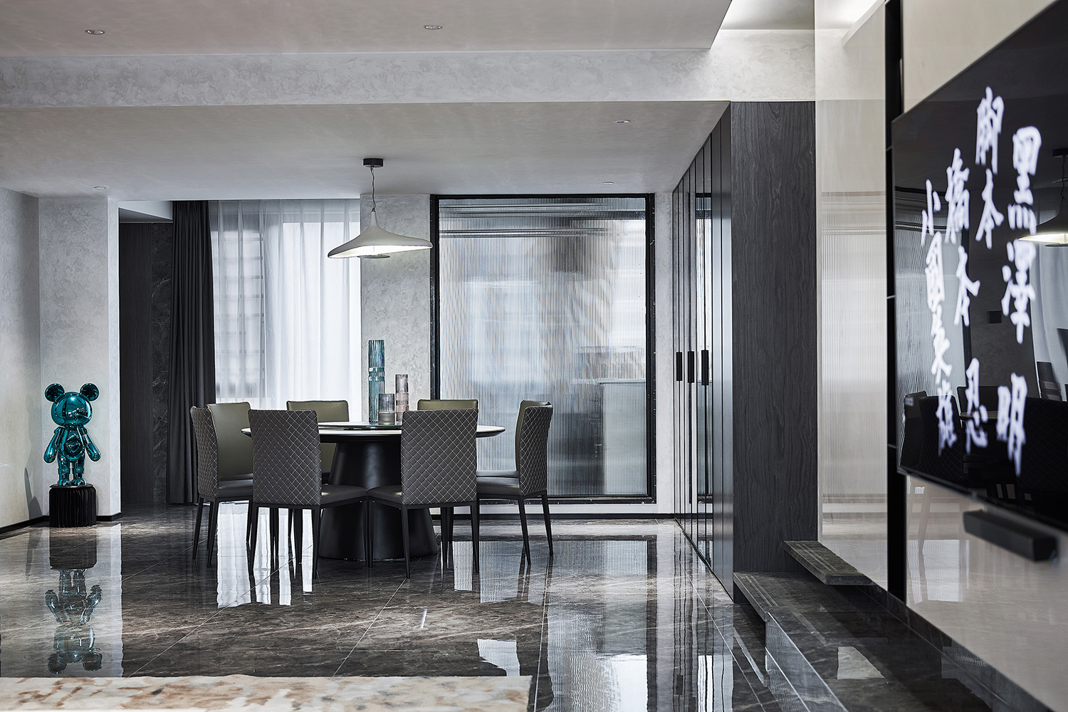 江景楼王酷黑大平层设计丨中国福州-13