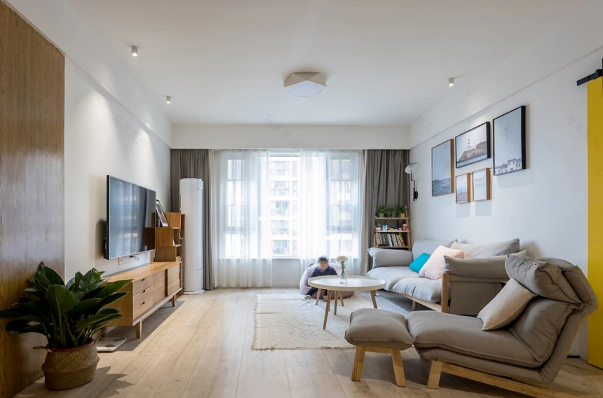 115㎡北欧风三居室,清爽感十足-8