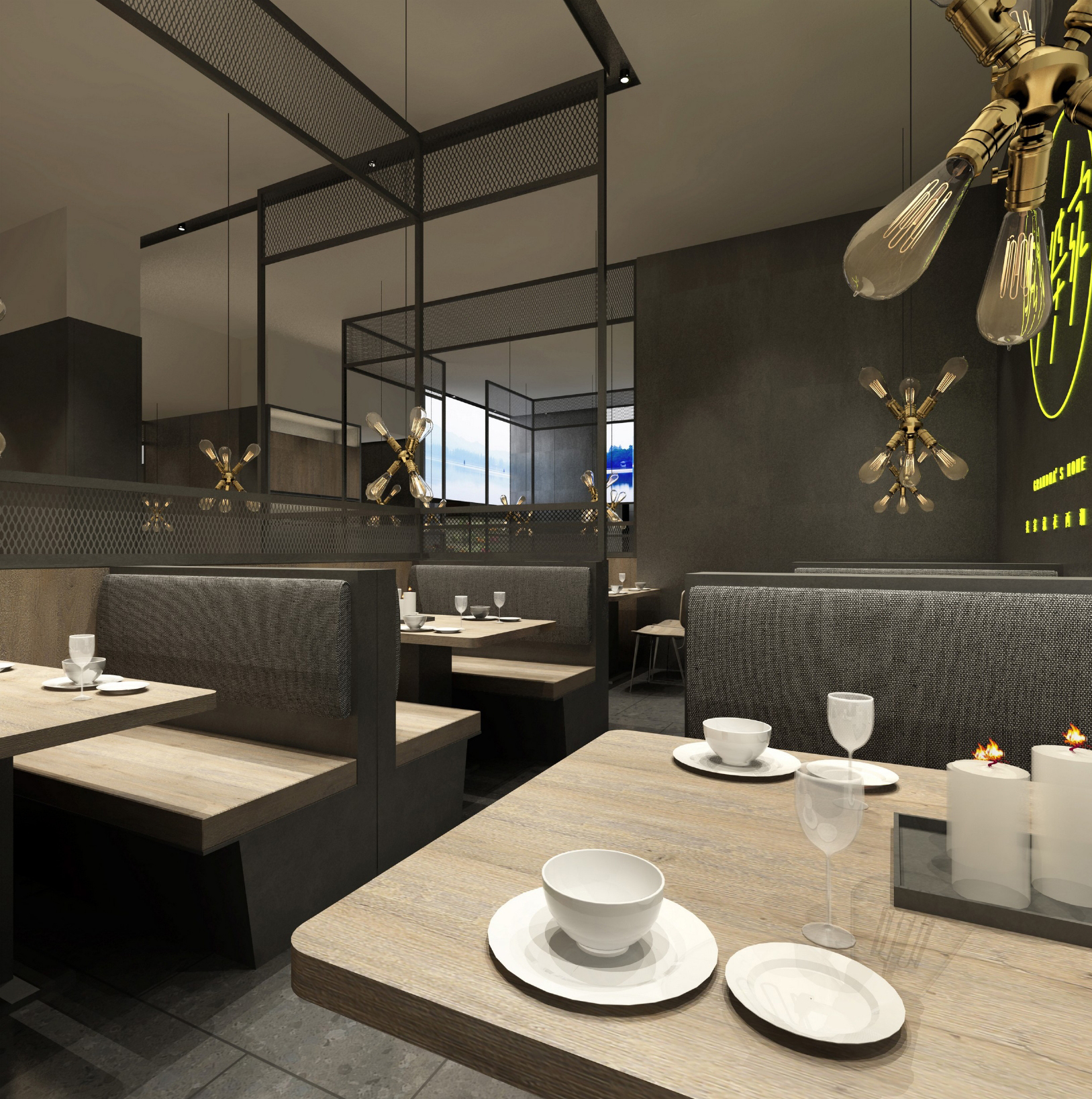 工业--外婆家上海来福士店丨效果图方案—工装-6