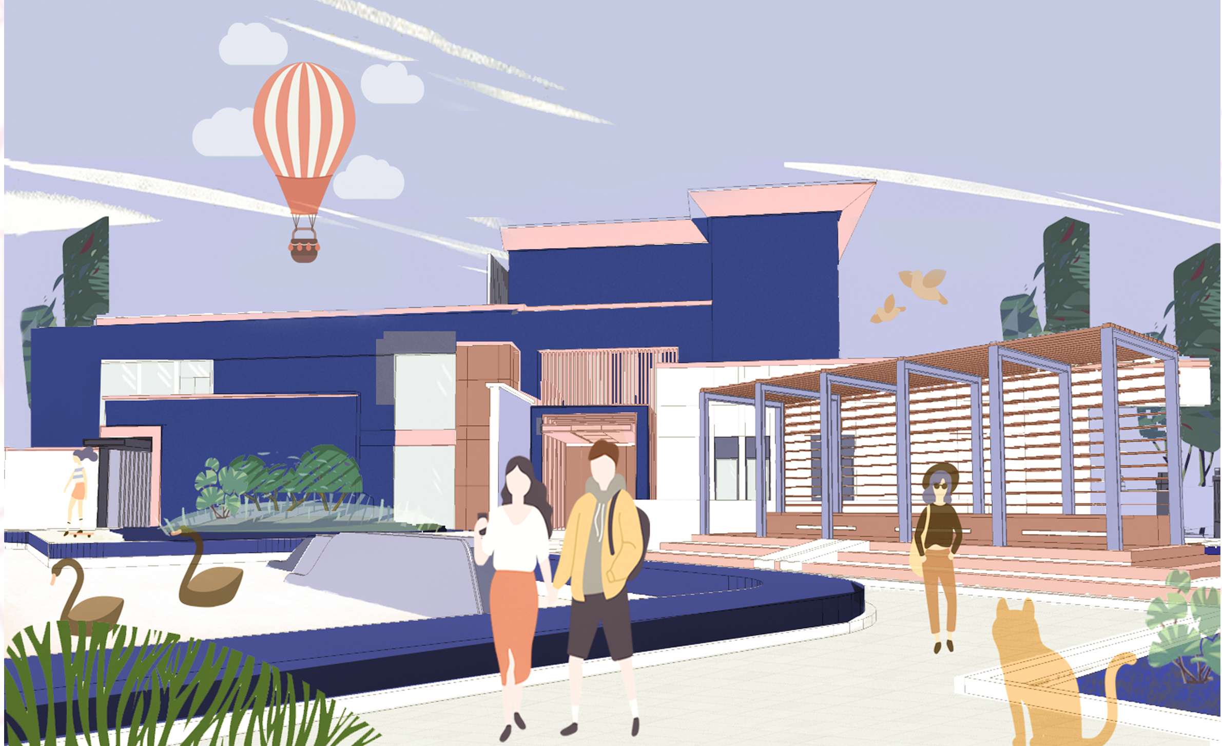 景观设计插画风格作品集 2-24