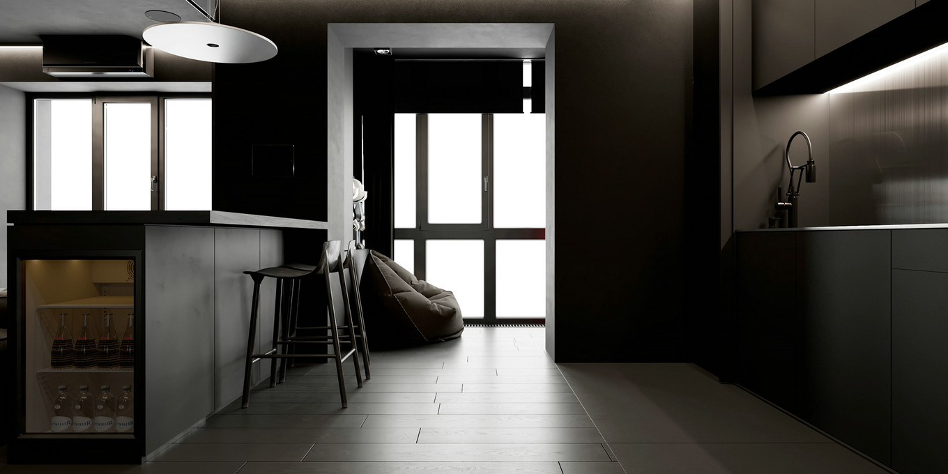 高级黑+工业风,帅气而个性的生活居所-38