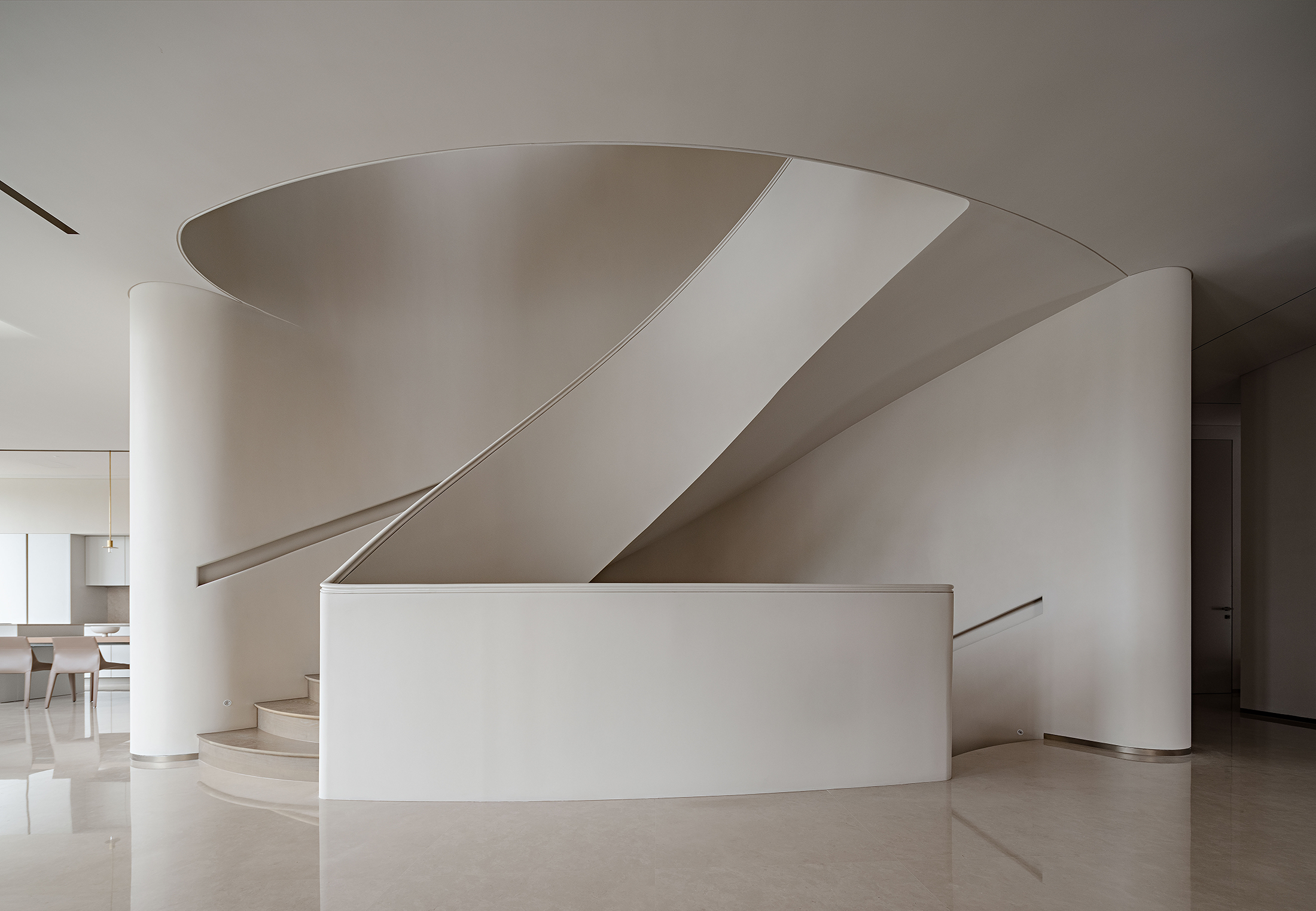 弧形楼梯与旋转楼梯的完美融合·简约别墅设计丨中国丨JSCC 极舍文化创意（上海）有限公司-20