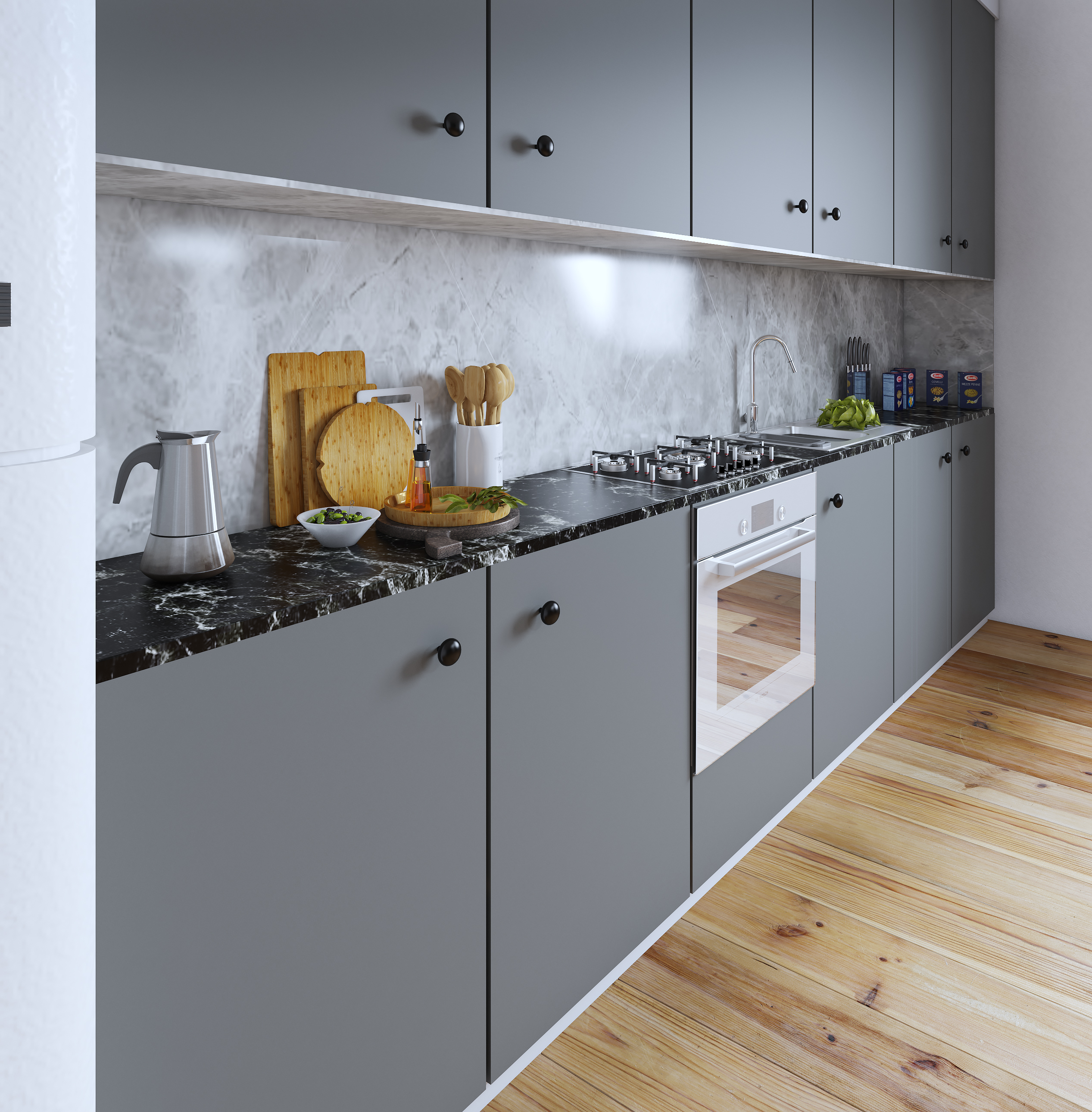 Modern Living Room w/Kitchen-2