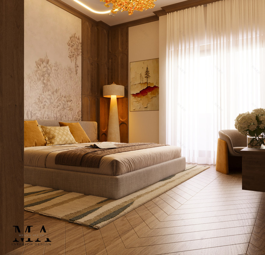 主卧室及浴室设计丨埃及丨MENNA ALLAH IBRAHIM-3